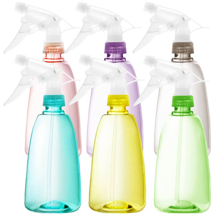 Youngever 6 Pack 16OZ Empty Plastic Spray Bottles - 6 Colors for wholesale by Youngever