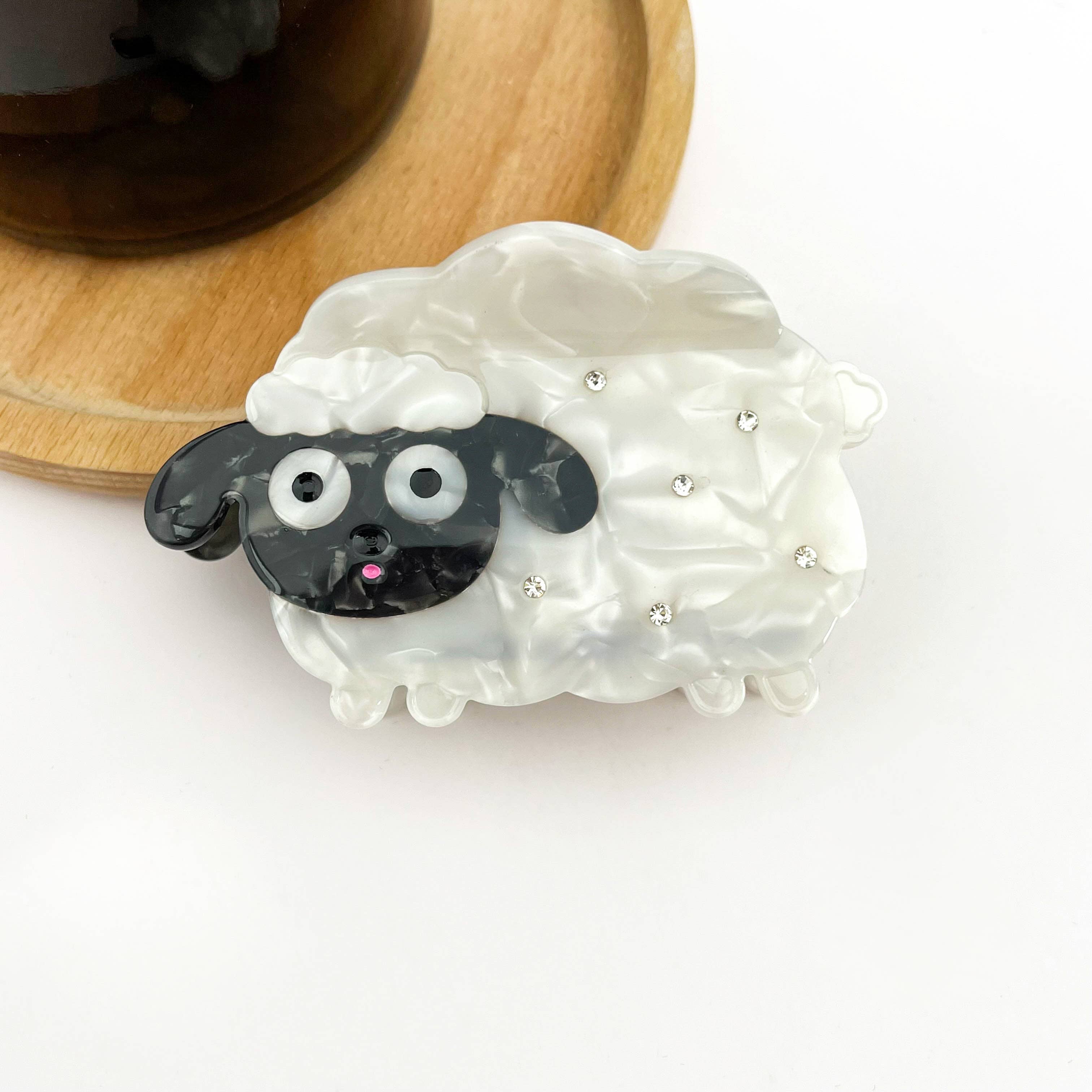 TheDivaSoap - Venta al por mayor Horquilla para el pelo - Mujer - Horquilla Oveja Negra, Accesorio para el Cabello de Acetato con Forma de Animal1