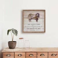 Kendrick Home - Wholesale Sign - He Left The Ninety Nine To Rescue Me Matthew 18 12 Whitewash