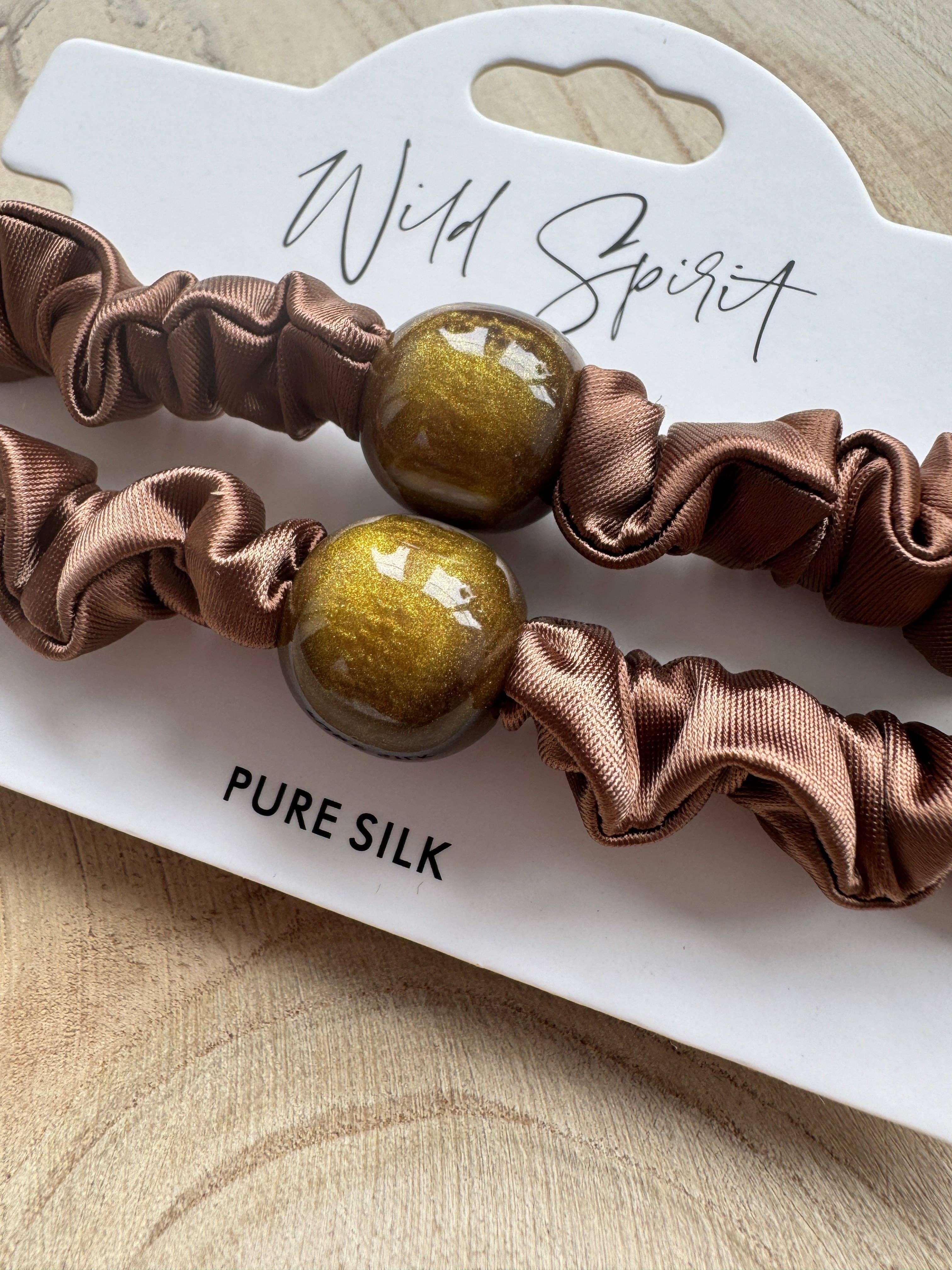 Wild Spirit London – wholesale Hair tie – Pure Silk Hair Bobble Duo4