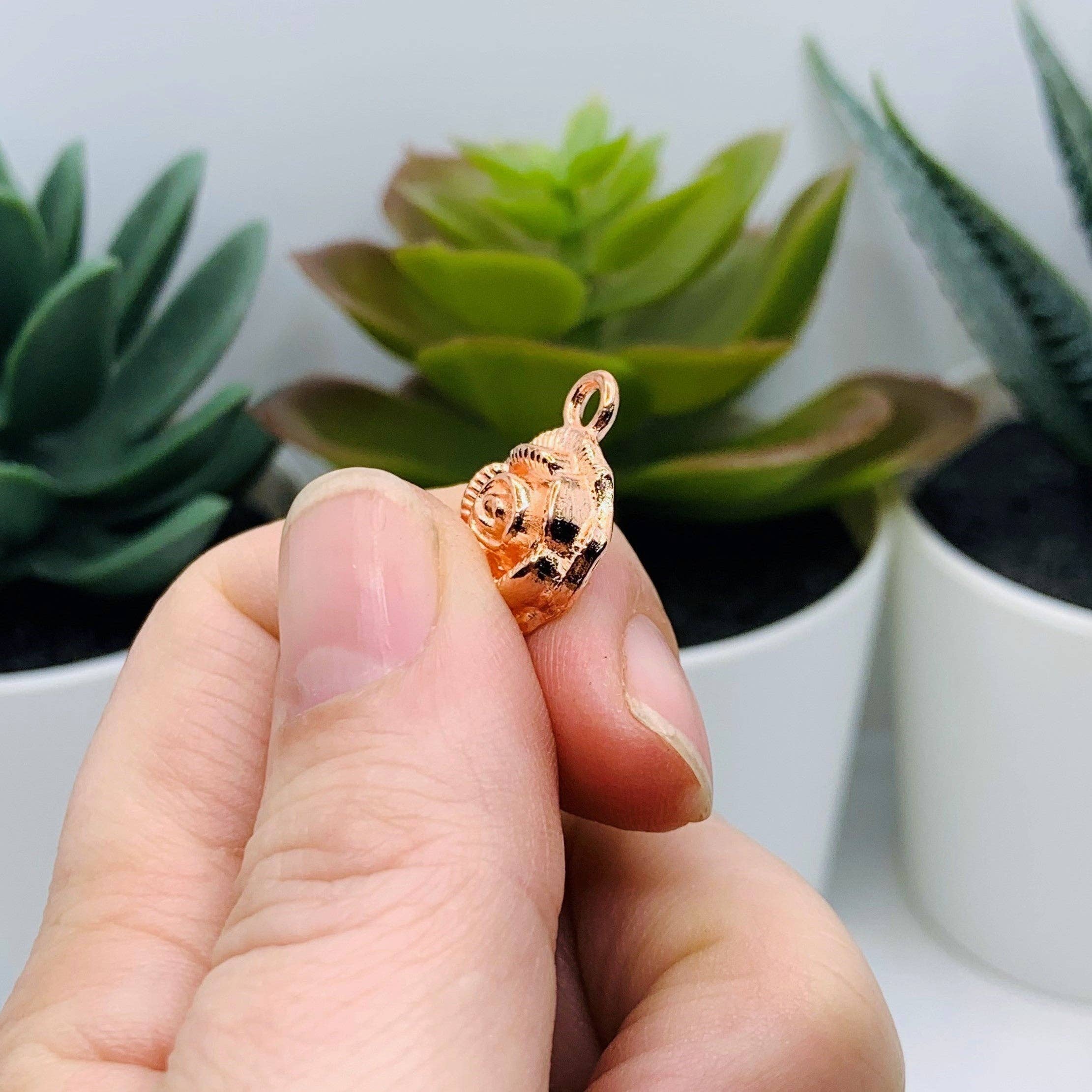 Guerrilla Charm - Wholesale Individual Charm/Pendant - Rose Gold Rose Bud Charms, 14x18mm3