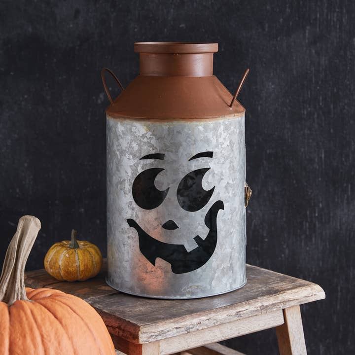 CTW Home Collection - Wholesale Lantern - Jack-O-Lantern Milk Can Luminary