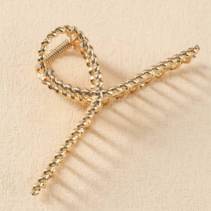 Gold Twist Large Alloy Hair Clip for wholesale on Faire5