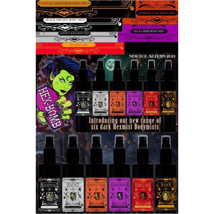 Hexmist Body Mists 100ml (6 Choices Available) for wholesale by Hexbomb ltd