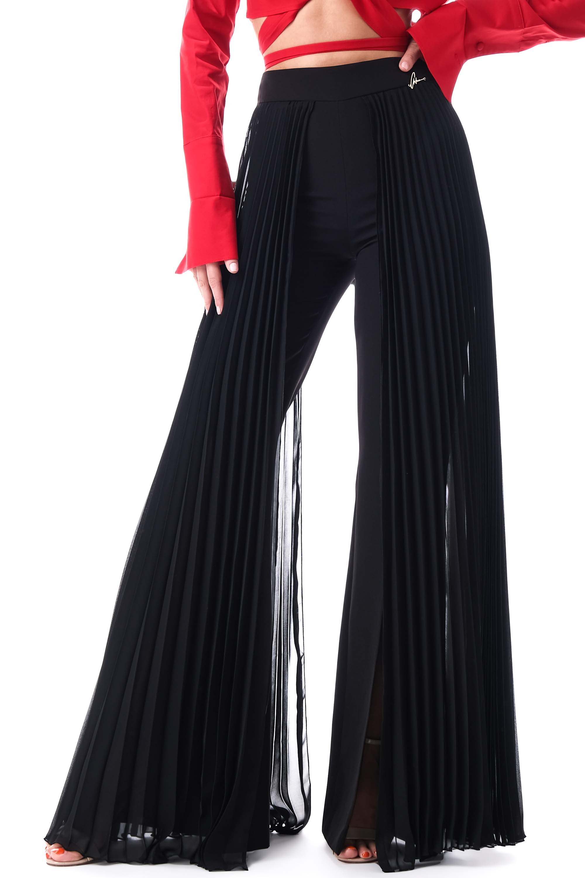 ANTONIA NAE LONDON - Vente Pantalon – femme - Pantalon avec mousseline plissée sur les côtés