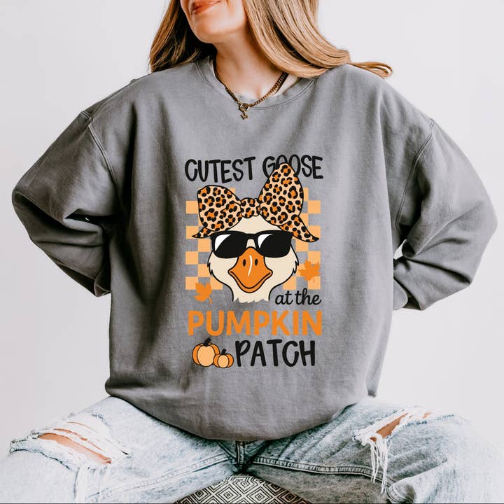 Cutest Goose At The Pumpkin Patch Lightweight GD Sweatshirt for wholesale by Olive And Ivory Wholesale