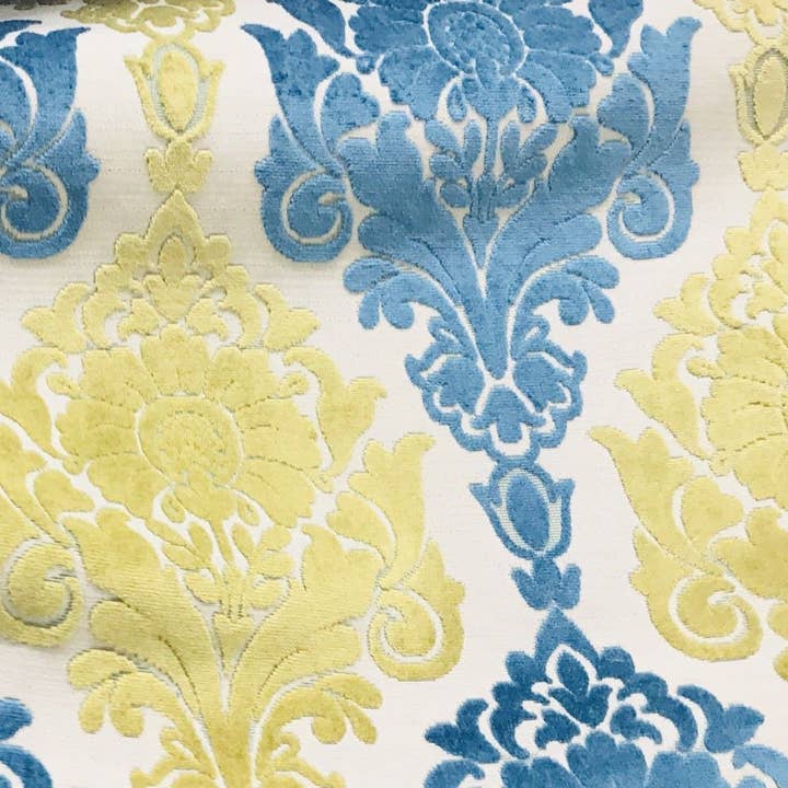 Fancy Styles Fabric - Wholesale Fabric - SWATCH- Sir John Imported Belgium Burnout Damask Chenille Velvet Fabric Upholstery5