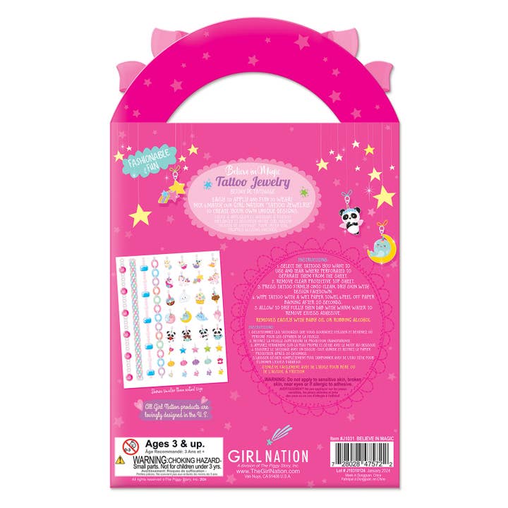 Girl Nation - Wholesale Temporary Tattoo - Kids - Tattoo Jewelry- Believe in Magic