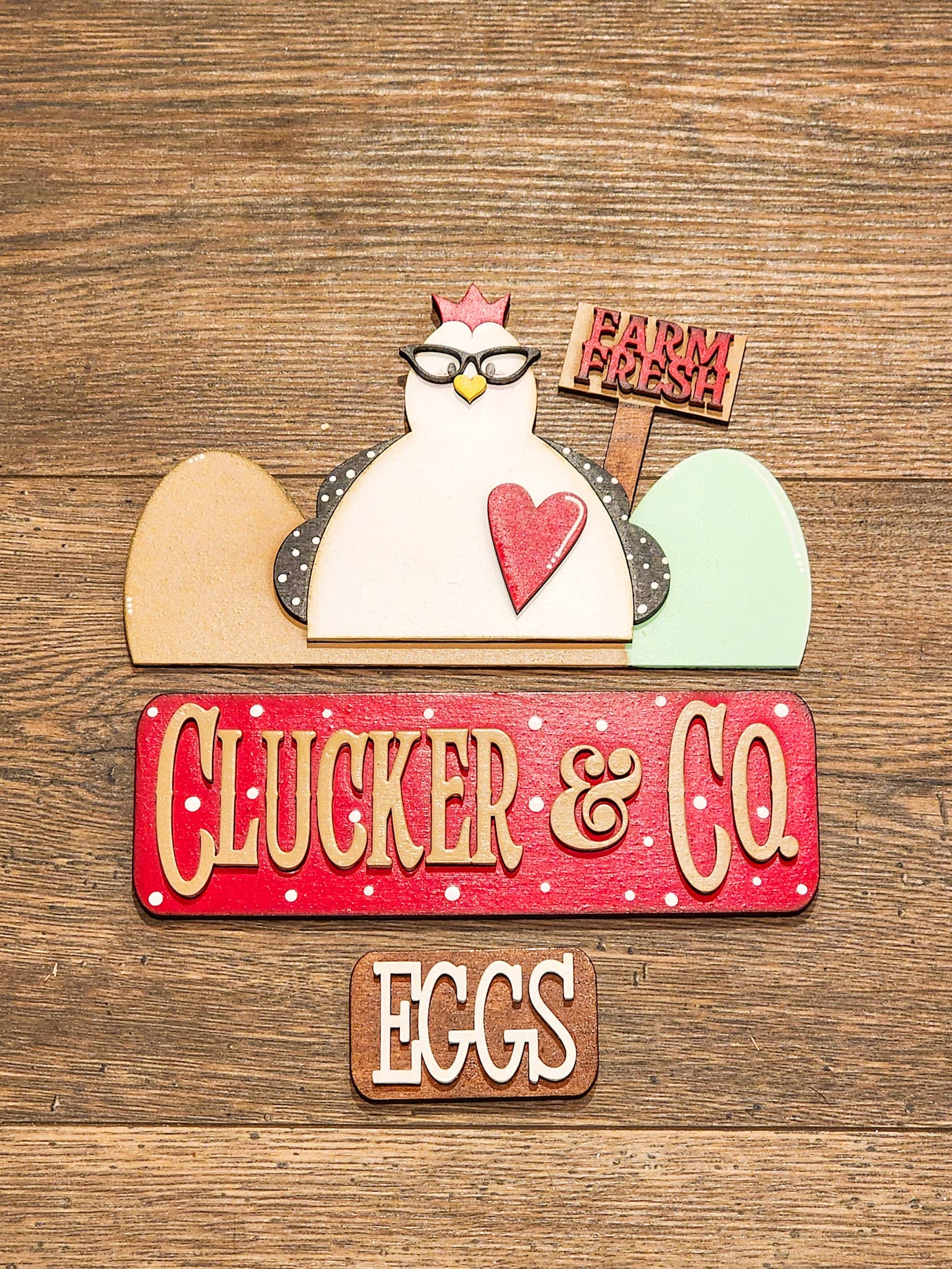 Hollow Grove Designs - Wholesale Door Hanger - Clucker and Co Insert| Interchangeable Chicken Door Hanger0