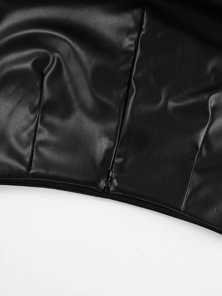 BLACK Faux Leather Maxi Skirt for wholesale on Faire12