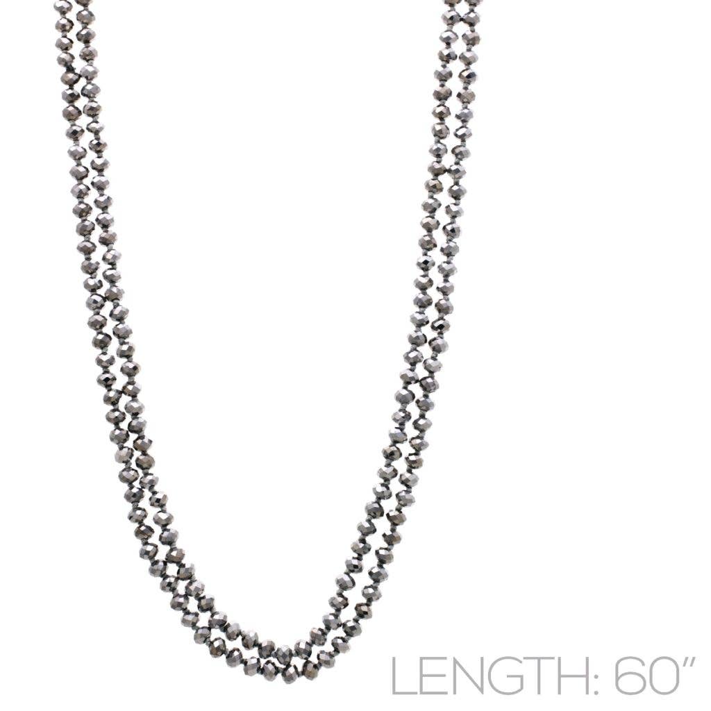 Silver 15617 - Long Beaded Necklace, 60 in. for wholesale on Faire1
