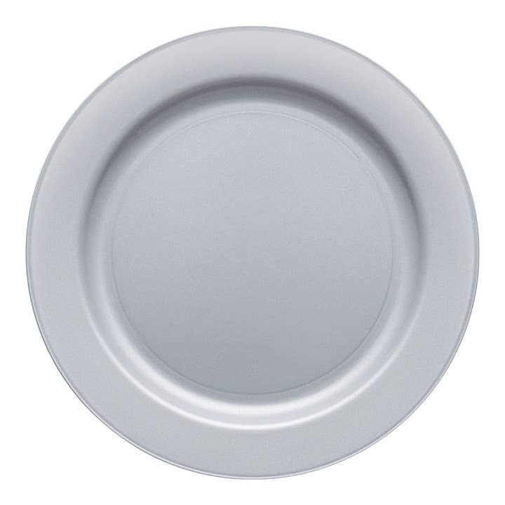 Platos de cena redondos de plástico gris acero mate de 10" - 10 uds. para venta al por mayor de Smarty had a Party