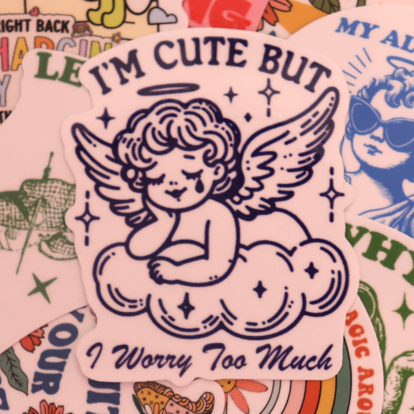 Sunshine Studio – Engroshandel Klistermærke – "Jeg er sød, men jeg bekymrer mig for meget" klistermærke2