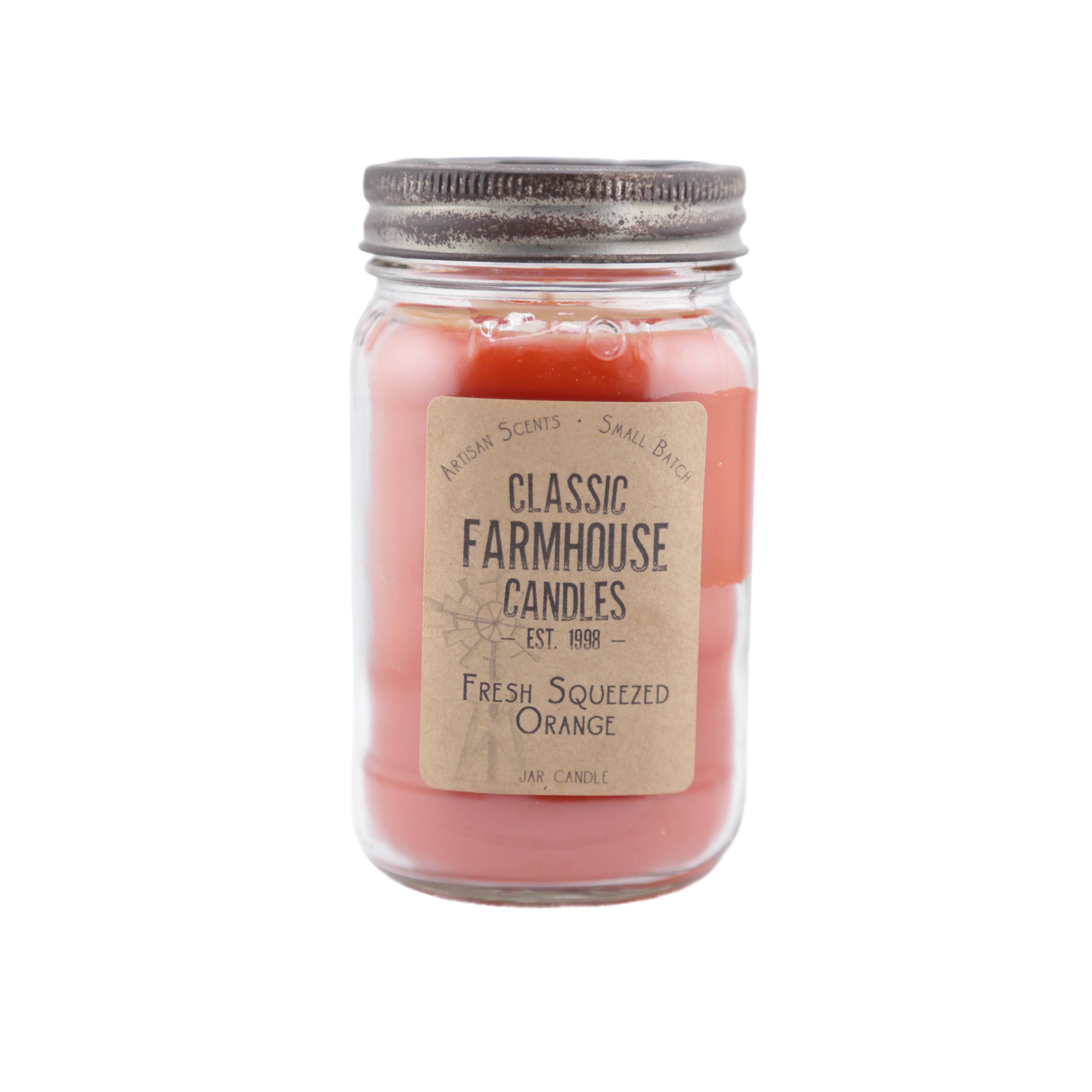 Classic Farmhouse Candles – wholesale Jar/filled candle – Fresh Squeezed Orange 14 oz Classic Star Jar Candle0