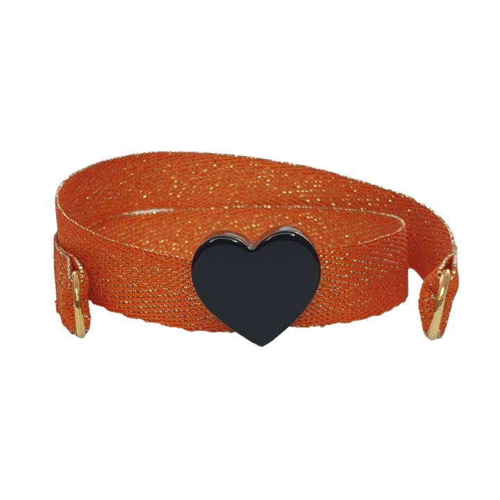 ORANJE ARMBAND LAME' ZWART HART voor wholesale door Smartever Srl