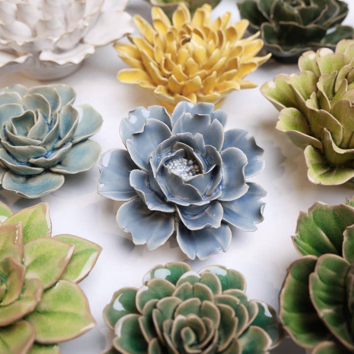 Chive - Wholesale Wall Accent - English Garden Ceramic Flowers