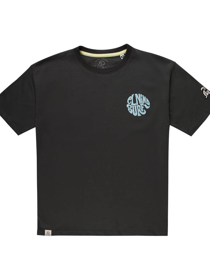 Black short sleeve t-shirt 100% Organic Cotton, the boy for wholesale by El NiƱo Tarifa