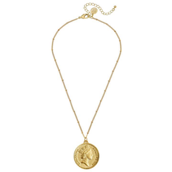 Collier Queen Elizabeth Coin Dainty pour la vente par Susan Shaw