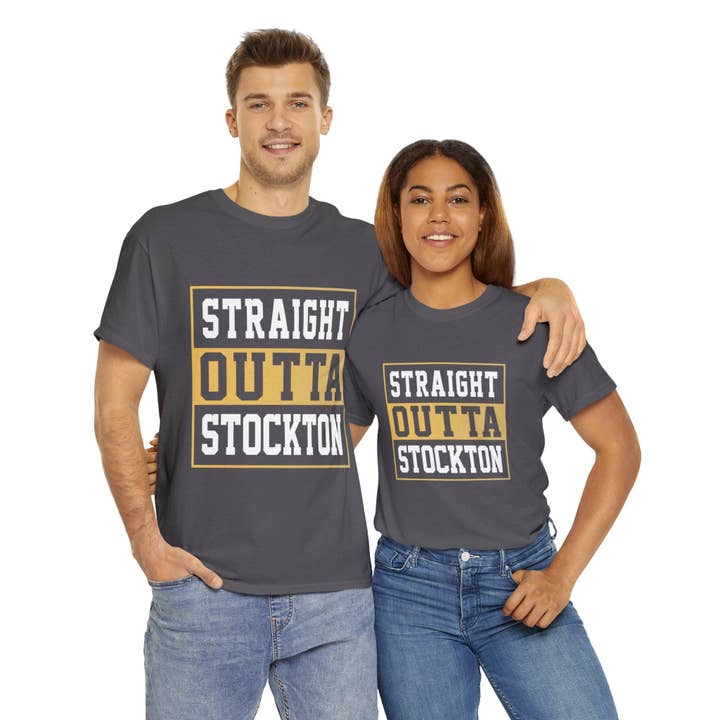 Straight Outta Stockton Unisex Heavy Cotton Tee for wholesale by FG Apparels
