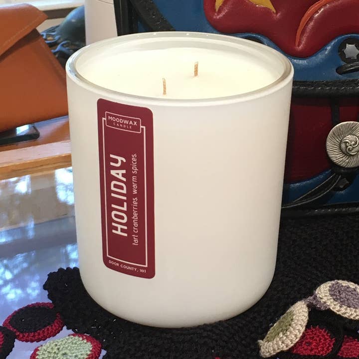 HOLIDAY - Matte White Glass Vessel for wholesale by Moodwax Candle