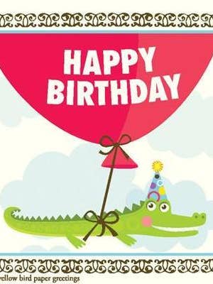 Alligator Big Balloon Gift Enclosures for wholesale by yellow bird paper greetings