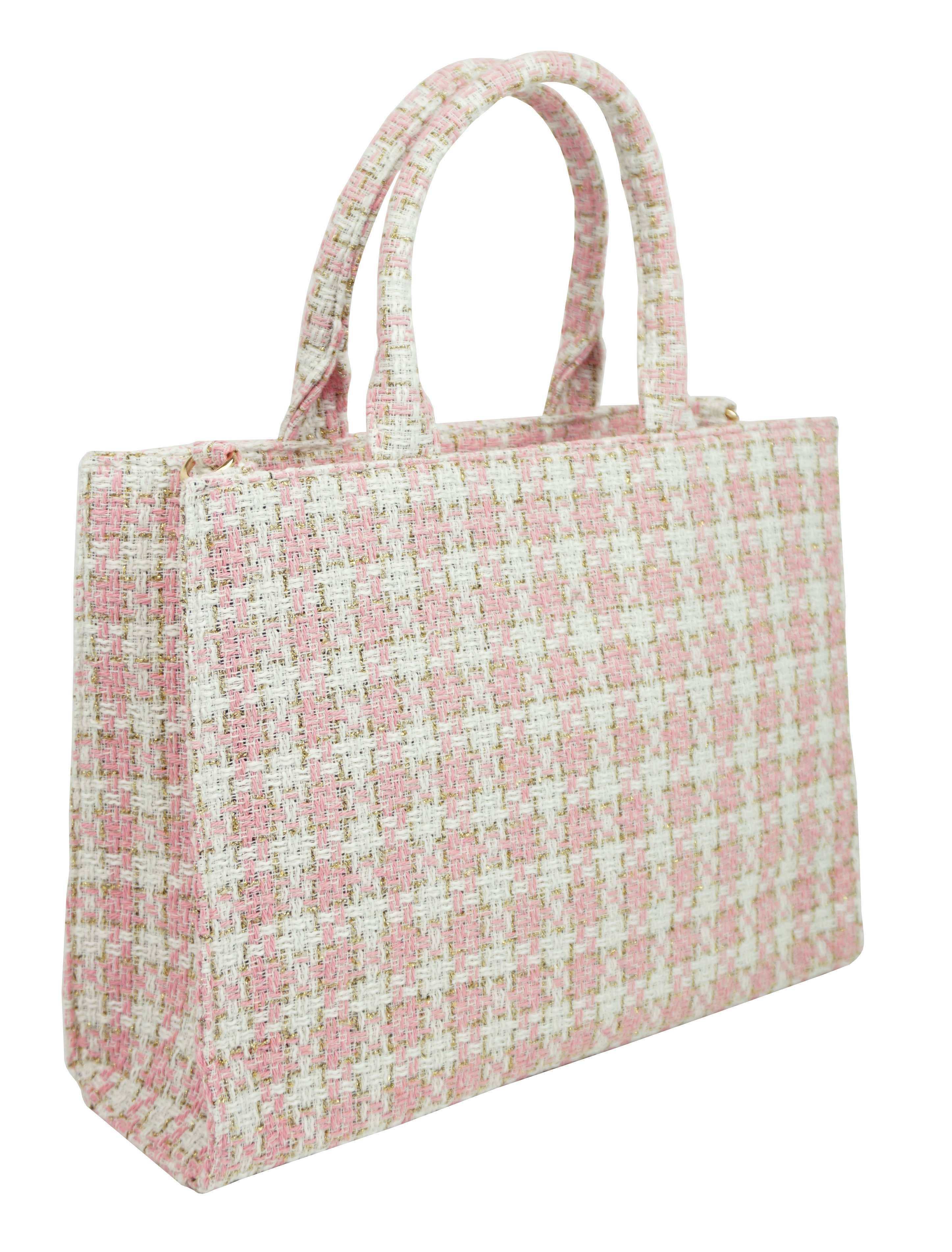 Anais - Venta al por mayor Bolsa de asa- Mujer - Bolso tote con estampado de tweed 36233-14