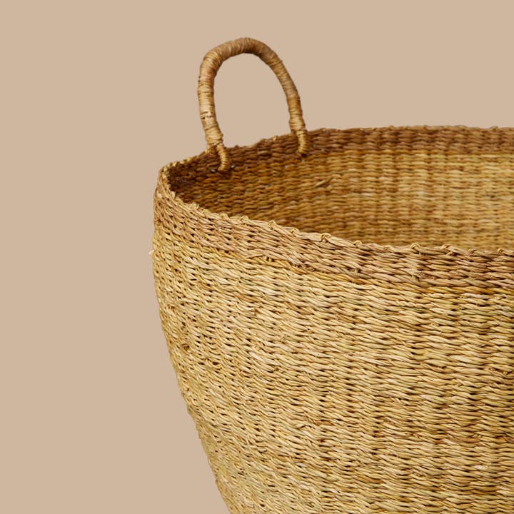Indego Africa - Wholesale Basket - Umasi Pedestal Floor Basket with Handles in Natural1