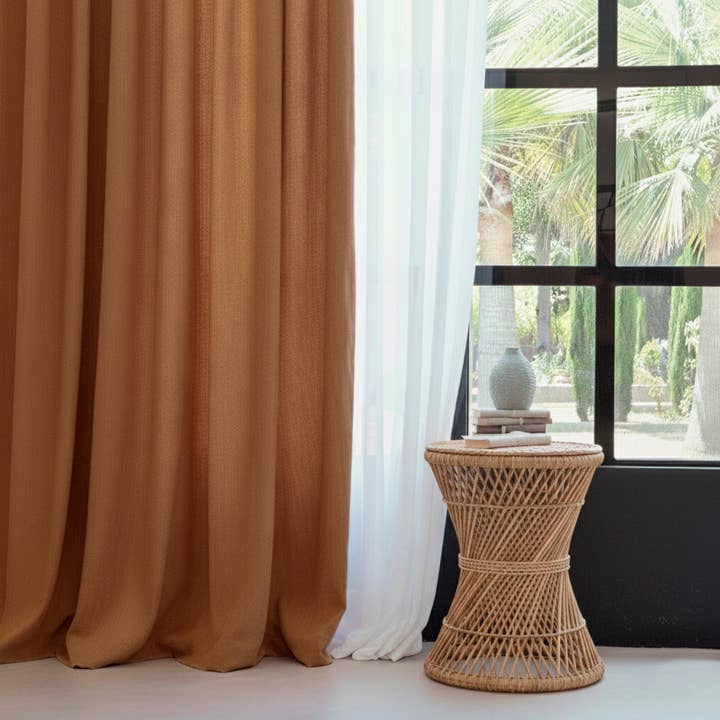 Solace Terracotta Curtain for wholesale by Happyfriday