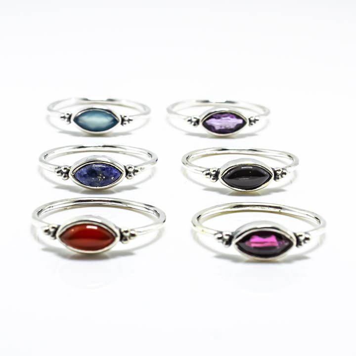 Quasar Gems USA – Anel de pedra única/solitário por atacado – Anel Pedra em Prata de 1ª Lei Tamanho 80