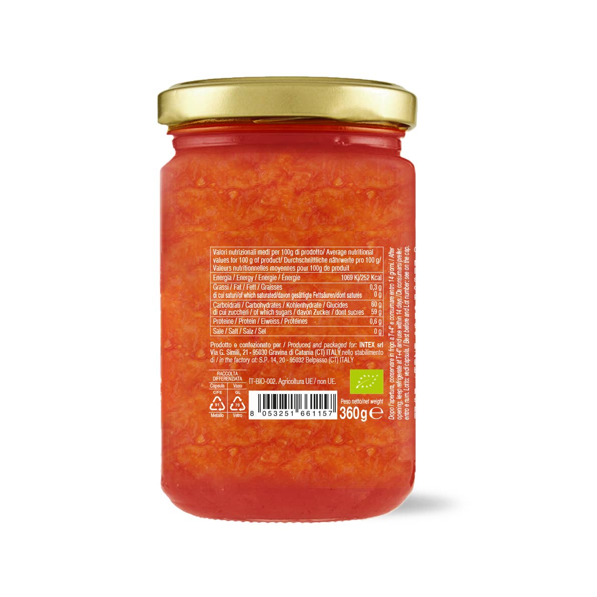 CONVIVIA for italian food lovers - Wholesale Jam/Jelly - Organic red orange jam 360g2