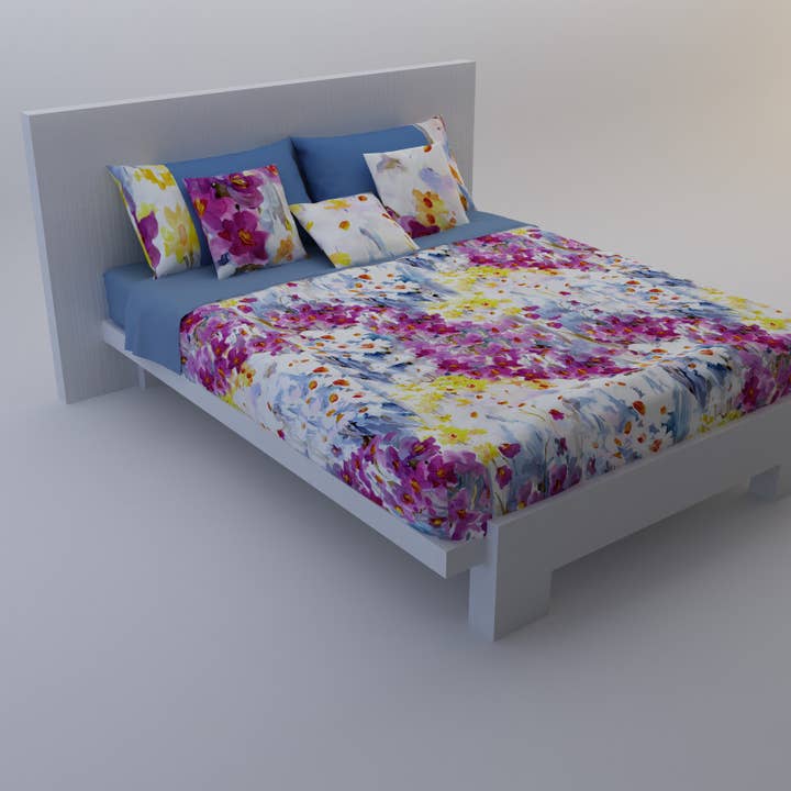 Positano Bedspread Set Sheet+2 Pillowcases light blue for wholesale by Roberta Netti Home Design