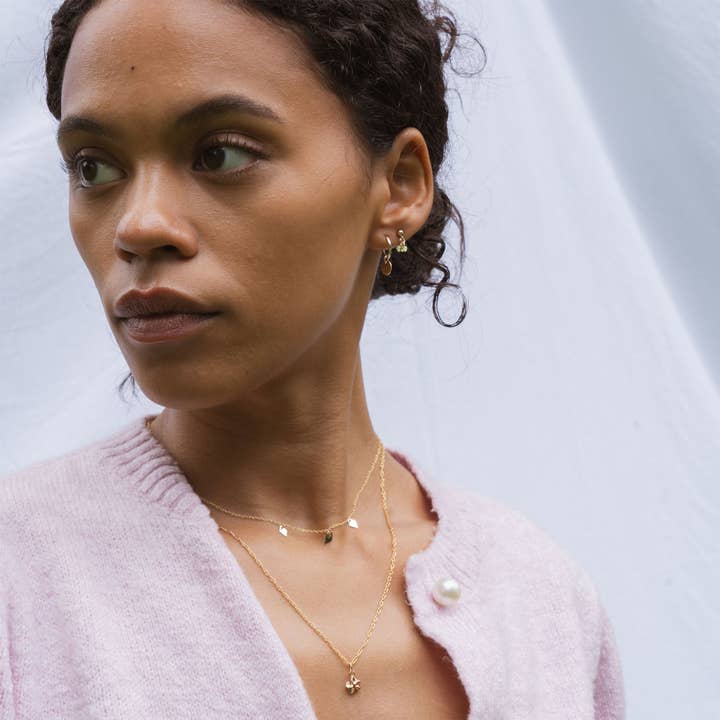 Koi Atelier - Wholesale Pendant/Charm Necklace - Plumeria pendant necklace gold filled2