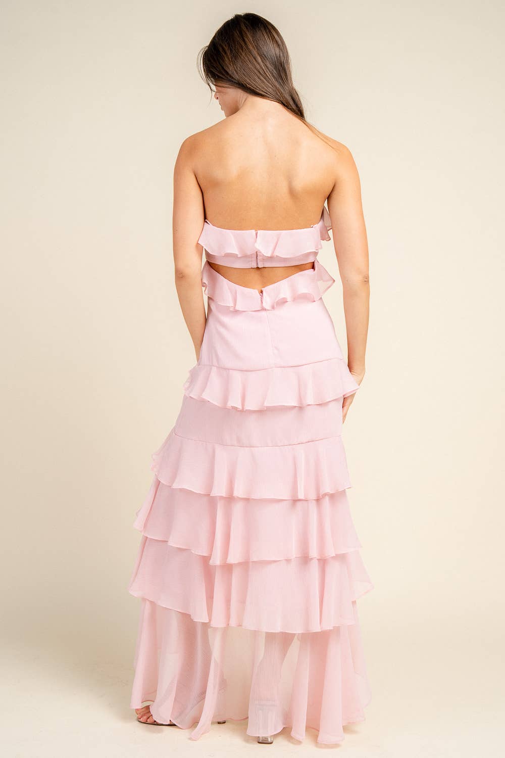 BEIVY & COLLABO – wholesale Klänning - Dam – BD12806K / YORYU CHIFFONG VOLANGLAGER MAXIKLÄNNING17