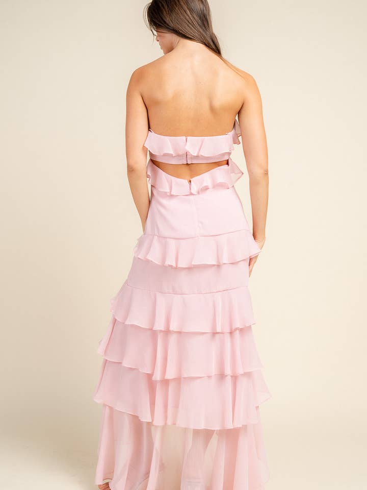 BEIVY & COLLABO – wholesale Klänning - Dam – BD12806K / YORYU CHIFFONG VOLANGLAGER MAXIKLÄNNING17