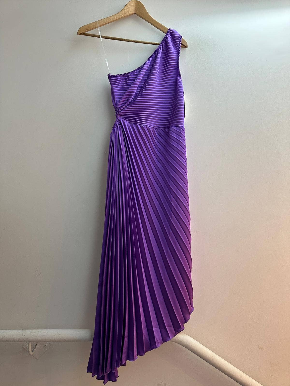 LORIANE – Vestido - Mulher por atacado – Vestido longo assimétrico plissado20