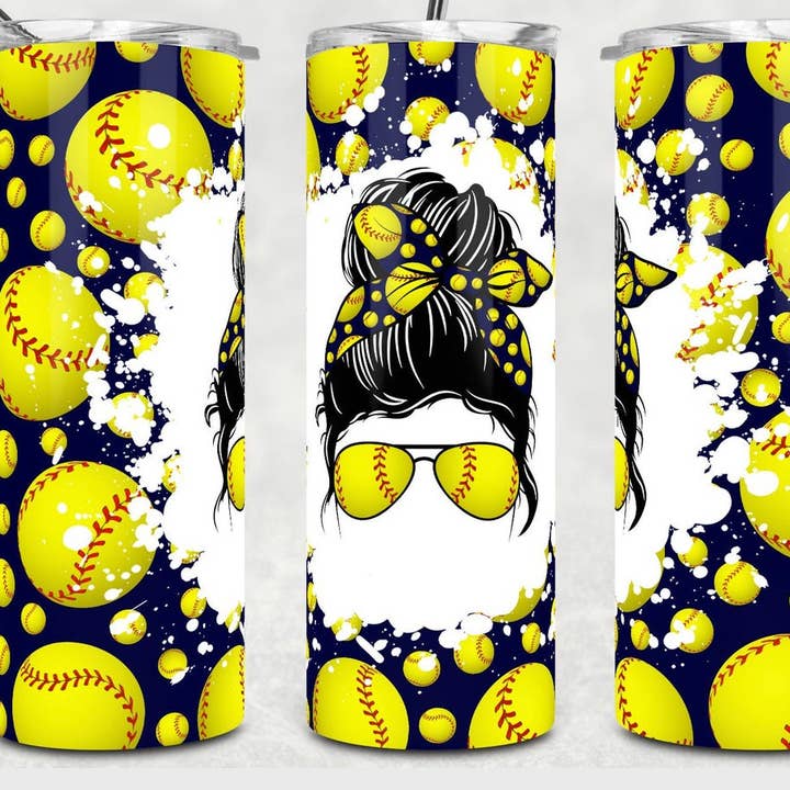 Softball messy bun for wholesale by Fandangles