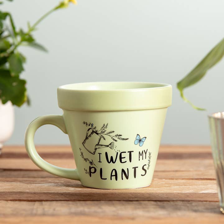 Wet My Plants Plant Pot Mug - Gardening Gifts for wholesale by Boxer Gifts