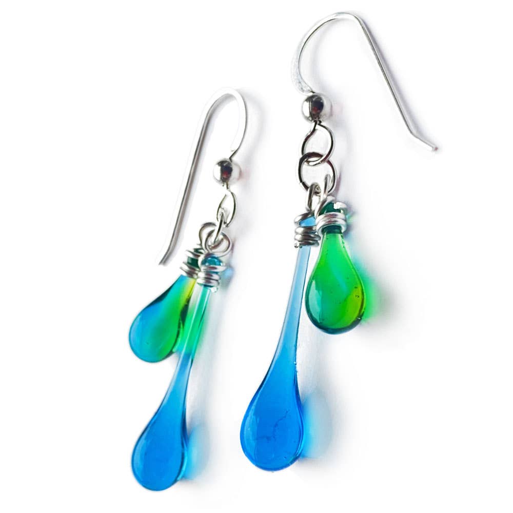 Sundrop Jewelry - Wholesale Dangle Earrings - Duet Colorful Glass Teardrop Earrings7
