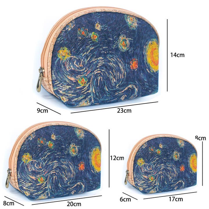 Meninas Bonitas Cork - Wholesale Makeup/Cosmetic Bag - Luxury Women's 3-Piece Cork Cosmetic Bag Set BAG-226710