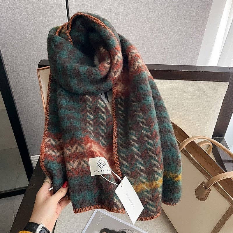 liqubit – wholesale Halsduk - Dam – Färgglad tryckt fransad halsduk2