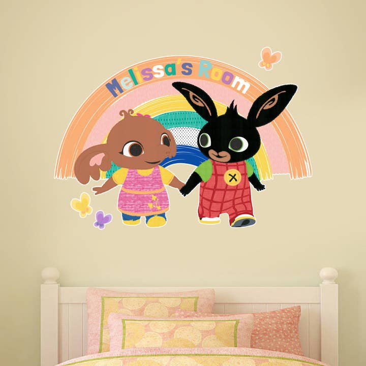 Pegatina de pared de Bing - Bing y Sula Arcoíris nombre personalizado para venta al por mayor de Themed