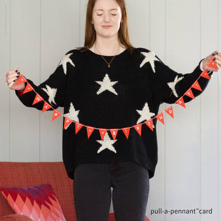 Inkello Letterpress - Wholesale Birthday Card - Birthday Pull-A-Pennant™ Greeting Card (#510)7