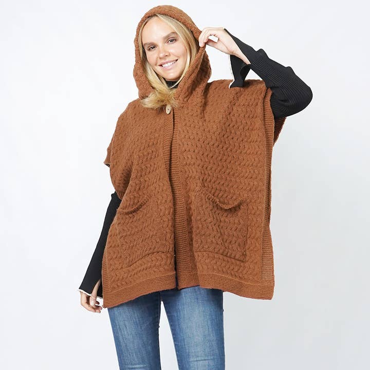 Sensibling Corp. - Wholesale Outerwear Vest - Women's - Textured Hoody Knit Vest