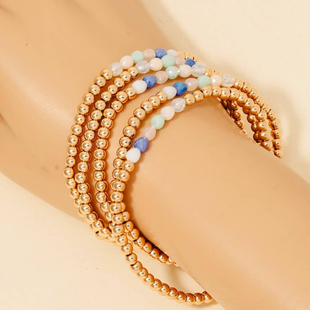 Anarchy Street – Großhandel Perlenarmband – Set aus metallischen und facettierten Glasperlenarmbändern1