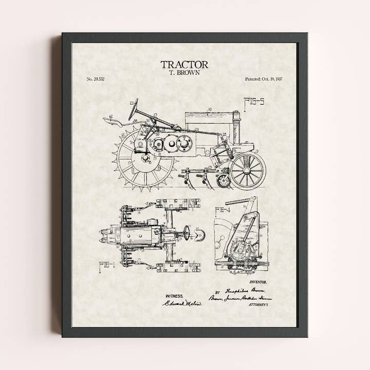Tractor Farming Equipment 1937 Patent Print for wholesale by Damon D Chan