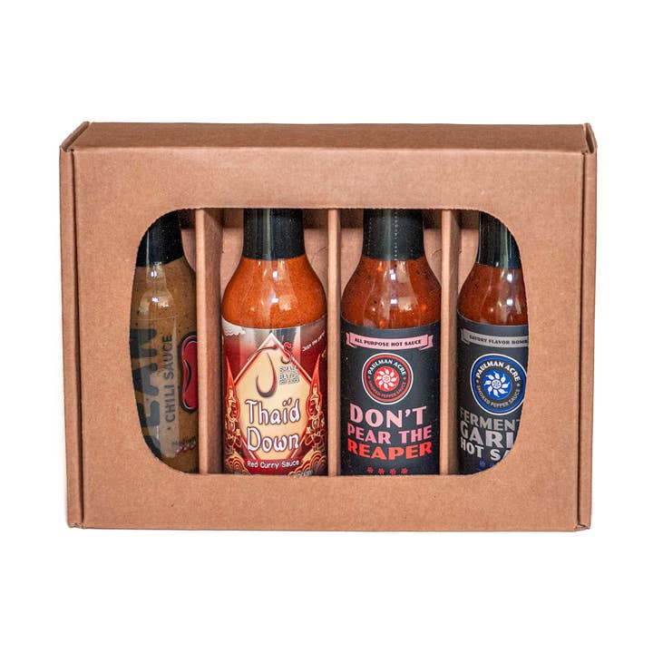 Boîte des lauréats des prix Scovie (2024) pour la vente par California Hot Sauce Solutions