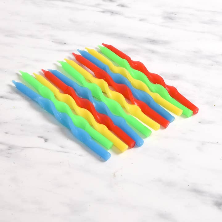 Party Partners – wholesale Cake candle – Twisted Rainbow 12 Candle Set1