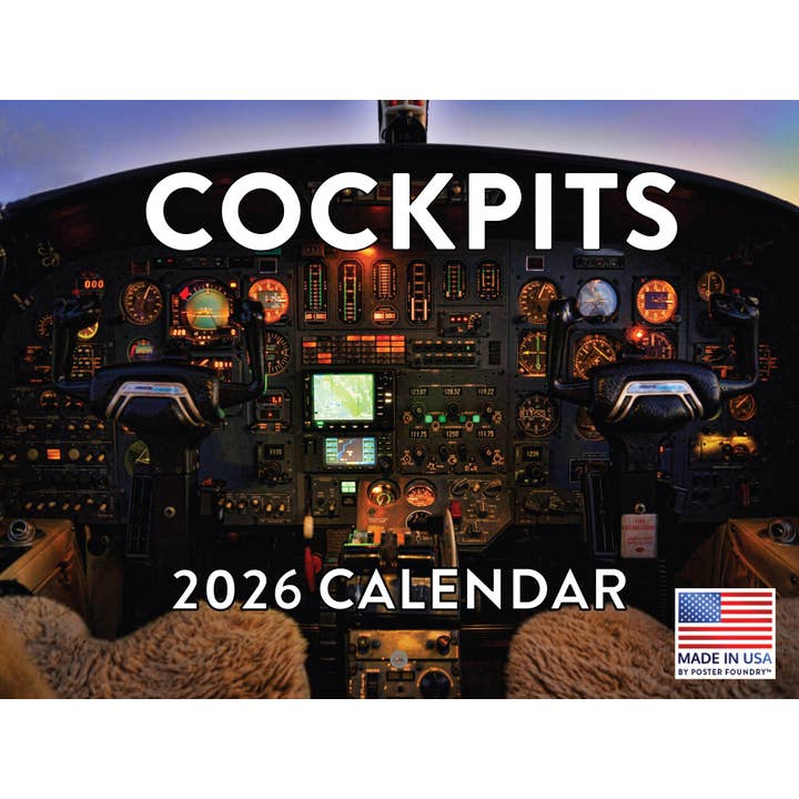 Calendario Aereo Cabina di Pilotaggio 2026 Aereo Mensile da Parete 12 Mesi per la vendita all'ingrosso da parte di 2026 Calendars