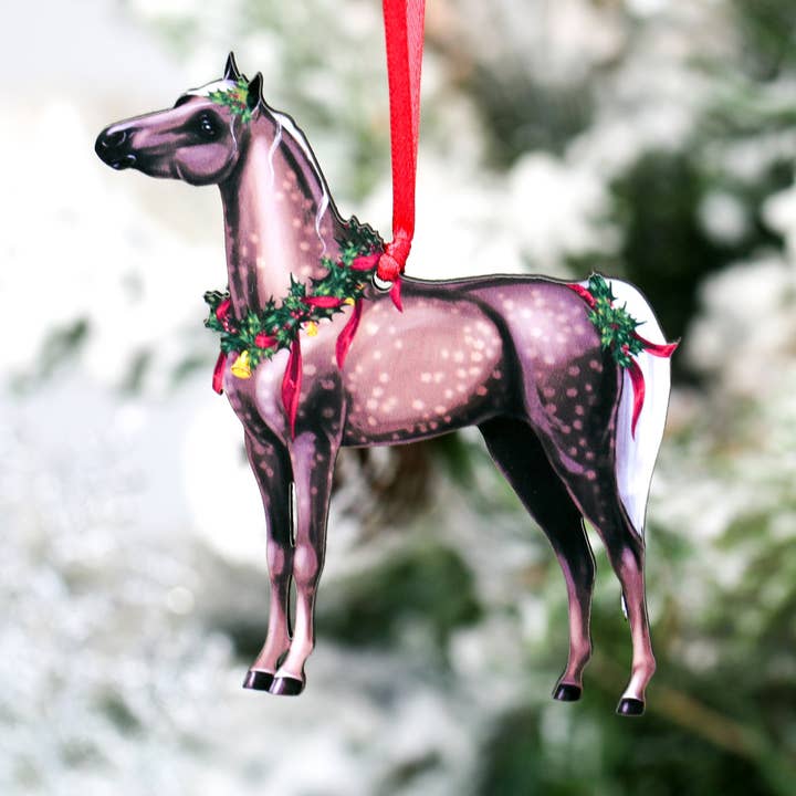 Classy Equine - Wholesale Ornament - Silver Dapple Miniature Horse Christmas Ornament