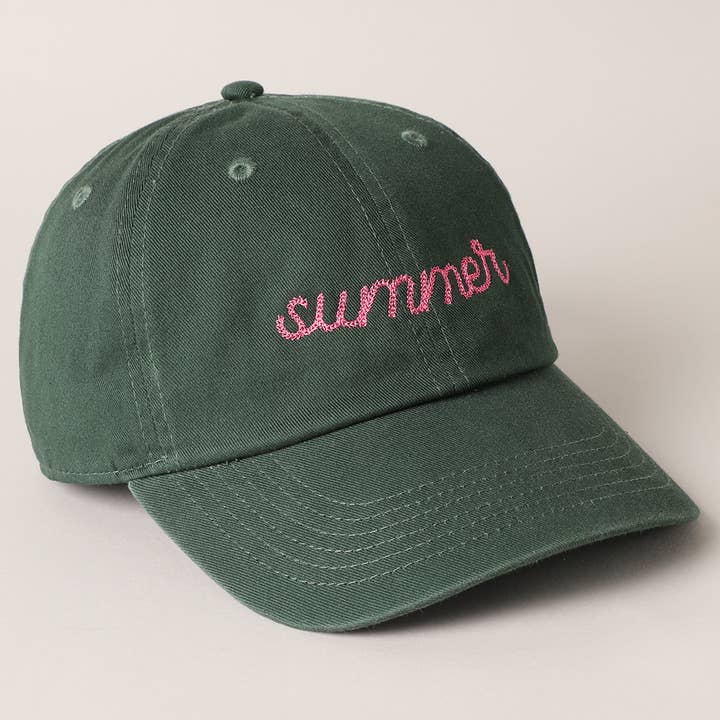 Fashion City - Wholesale Baseball Cap - Women's - Summer Letter Graphic Embroidery Baseball Cap